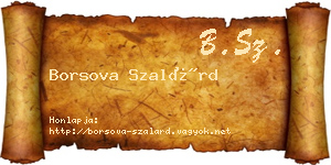 Borsova Szalárd névjegykártya
